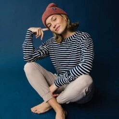 The Coco Long Sleeve, Navy Ivory