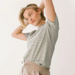 Boyfriend Tee, Sweet Stripe -Albionfit Store 369A0114final