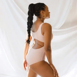 Pink Checkers Top Knot One-Piece -Albionfit Store 369A0430final