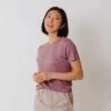 Boyfriend Tee, Dark Mauve 1 Boyfriend Tee, Dark Mauve -Albionfit Store 369A0532final 1