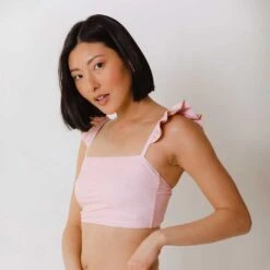 Ballet Pink Bella Crop Top -Albionfit Store 369A0644final