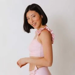 Ballet Pink Bella Crop Top -Albionfit Store 369A0647final