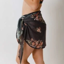 Rose Black Sarong -Albionfit Store 369A0677final 1