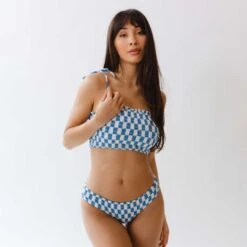 Blue Checkers Smocked Hipster Bottoms -Albionfit Store 369A0773final