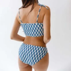 Blue Checkers Smocked Hipster Bottoms -Albionfit Store 369A0780final