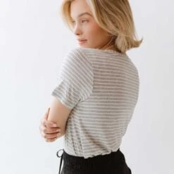 Basic Tee, Heather Grey/Ivory -Albionfit Store 369A0924final 1