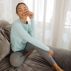 Robins Egg Neo Crop Sweatshirt -Albionfit Store 369A1151final