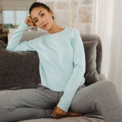 Robins Egg Neo Crop Sweatshirt -Albionfit Store 369A1165final 1