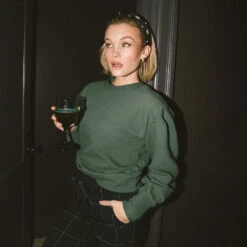 Atlas Ribbed Sweater, Emerald -Albionfit Store 369A1253final