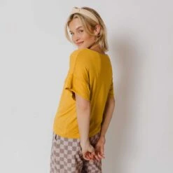 Boxy Tee, Mustard -Albionfit Store 369A1424final 1