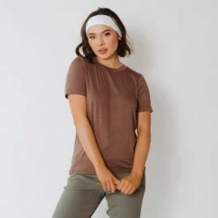 Boyfriend Tee, Cocoa -Albionfit Store 369A1437final 1