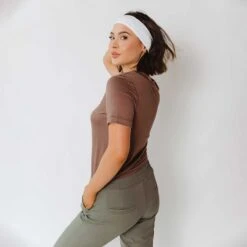 Boyfriend Tee, Cocoa -Albionfit Store 369A1467final 1