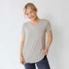 Basic V Neck Tee, Sand -Albionfit Store 369A1482final