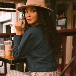 Atlas Ribbed Sweater, Navy -Albionfit Store 369A1662