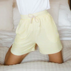 Sailor Stripe Shorts, Yellow Stripe -Albionfit Store 369A1682final