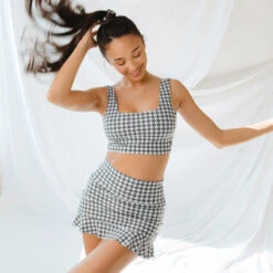 Houndstooth High-Waisted Swim Skirt -Albionfit Store 369A1711final 88f824c4 034d 424c 893f ee8d2a245e16