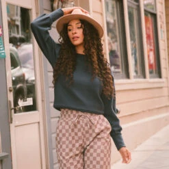 Atlas Ribbed Sweater, Navy -Albionfit Store 369A1893