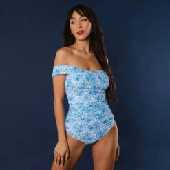 The Mykonos White Off Shoulder One-Piece -Albionfit Store 369A1970final