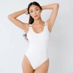 The Monica One-Piece Swimsuit, Ivory -Albionfit Store 369A2055final