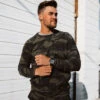 Men's Sweatshirt, Green Camo -Albionfit Store 369A2228final