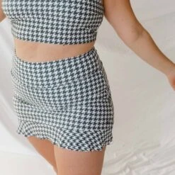 Houndstooth High-Waisted Swim Skirt -Albionfit Store 369A2572final