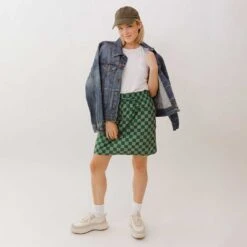 Cher Skirt, Green Check -Albionfit Store 369A2587final 6246f10c 993b 42ba 9333 fbc95e4fbaf9