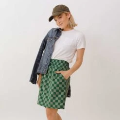 Cher Skirt, Green Check -Albionfit Store 369A2601final fb7edc00 0582 4fe1 88fc 1b1a62230cc1