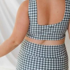 Houndstooth High-Waisted Swim Skirt -Albionfit Store 369A2610final
