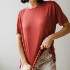 Oversized Tee, Pale Brick -Albionfit Store 369A2623finnal 1 1