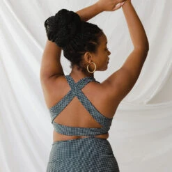 Black Checkers Top Knot -Albionfit Store 369A2846final