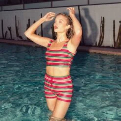 Summer Stripe Olivia Swim Crop -Albionfit Store 369A2863ifnal