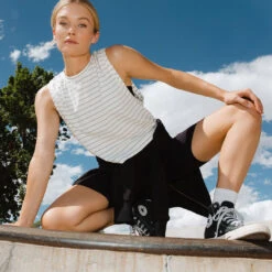 Venus Tank, Grey Venice Stripe -Albionfit Store 369A2874final