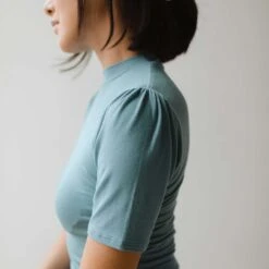Puff Sleeve Tee, Steel Blue 11 Puff Sleeve Tee, Steel Blue -Albionfit Store 369A2969final 22b24383 821f 4f87 afbc 666376602f60 1