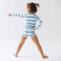 Mini Rash Guard And Shorts Set, Horizon Blue -Albionfit Store 369A3236 1