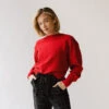 Atlas Ribbed Sweater, Crimson -Albionfit Store 369A3683final