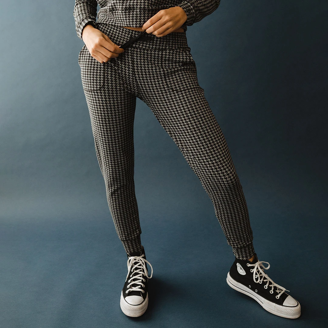 At Ease Joggers, Houndstooth 3 At Ease Joggers, Houndstooth