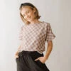 Boss Crop Tee, Brown Checkers -Albionfit Store 369A3900