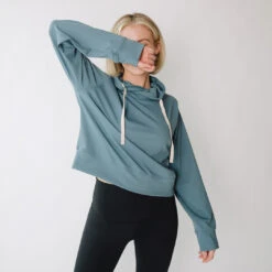 Intention Hoodie, Blue Grey -Albionfit Store 369A4125final