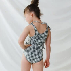 Mini Tied-Up Tankini Set, Houndstooth -Albionfit Store 369A4267final