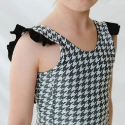 Mini Ruffle One-Piece, Houndstooth -Albionfit Store 369A4389final 1