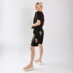 Rose Black Bermuda Shorts -Albionfit Store 369A4444final