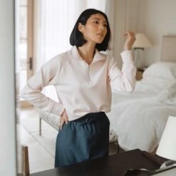 Oxford Zip-Up, Blush -Albionfit Store 369A4669final