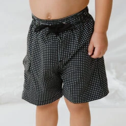 Black Checkers Jr. Swim Trunks -Albionfit Store 369A4757final 1