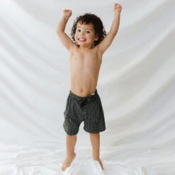 Black Checkers Jr. Swim Trunks -Albionfit Store 369A4874final 1