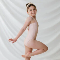 Mini Ruffle One-Piece, Pink Checkers -Albionfit Store 369A5219final