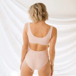 Pink Checkers Top Knot One-Piece -Albionfit Store 369A5750 web