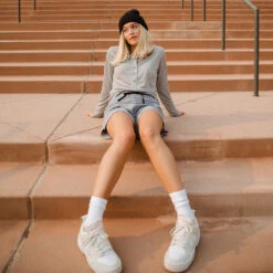 Grey Micro Stripe Henley 10 Grey Micro Stripe Henley -Albionfit Store 369A5819final