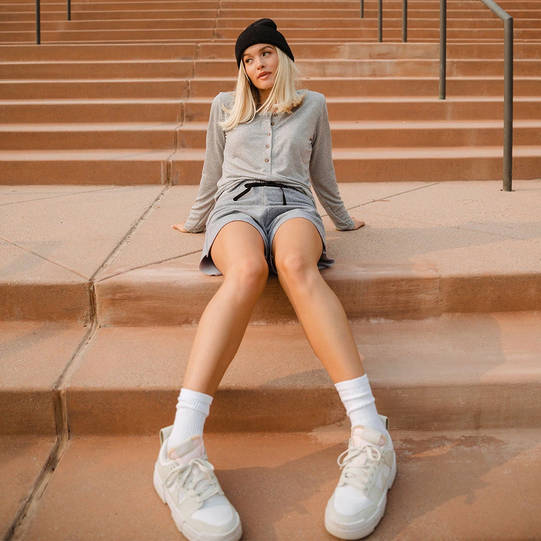 Grey Micro Stripe Henley 6 Grey Micro Stripe Henley - Image 4