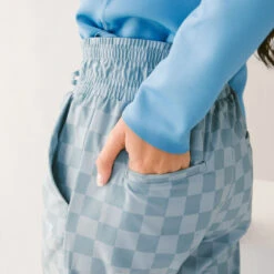 Audrey Wide Leg Pants, Blue Checkers -Albionfit Store 369A5863 943d8c23 2a06 485b 9820 4f23053dac27