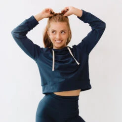 Intention Hoodie, Navy -Albionfit Store 369A5866final 1